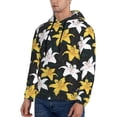 thumbnail image 3 of Kdxio Lilies Flowers Print Mens Casual Hooded Collar Drawstring Hoodies Pullover Sweatshirts Casual Long Sleeve Shirts-Medium, 3 of 7