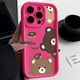 thumbnail image 3 of Funda de teléfono con dibujo de oso para iPhone, carcasa suave de silicona de caramelo para modelos 12, 11, 13, 14, 15 Pro Max, XR, XS, X, 7, 8, 15 Plus, SE SE3, 3 of 5