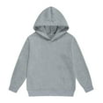 thumbnail image 2 of Kids Basic Hoodie Long Sleeve Fall Winter Casual Plain Hooded Sweatshirt for Boys Girls Children Pullover Tops, 2 of 5