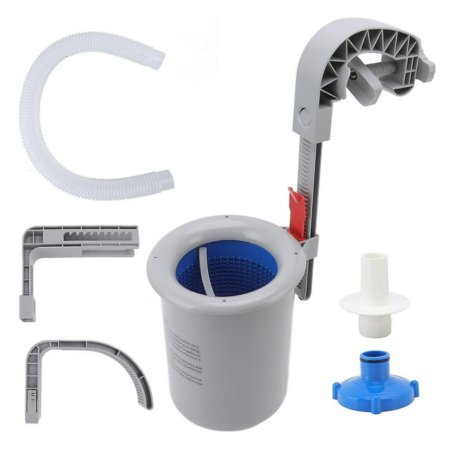 Écumoire de surface de piscine en plastique gris, nettoyeur mural automatique, filtre et collecteur de débris pour piscine
