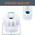 thumbnail image 4 of 2-Pack White ABS Rotating Mop Gears - 1 Inch Outer Diameter, 0.3 Inch Inner Diameter, 0.8 Inch Height - Compatible with Vileda, O-Cedar & 90% of Rotating Mop Brands - Easy Replacement Pedal Accessory, 4 of 6