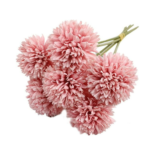 6pcs Artificial Flower Fake Single Stem Realistic Blossom Flower Table Decoration Shooting Prop for Home Decor Dark Pink