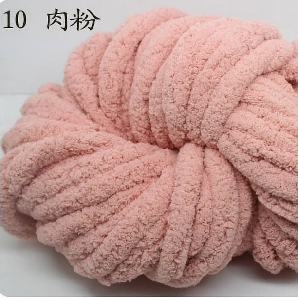 Zhuge Hilo de chenilla súper suave y cálido de 250 g para manta de punto, hilo de lana grueso para hacer tú mismo, perfecto para cualquier tejido y crochet, rosa oscuro