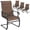 Brown, variant on Nuu Garden Padded Textilene Patio Dining Chairs Set of 2, C-Spring Patio Chairs with Curved Armrests, High Back & Wide seat, Powder-Coated Metal Frame Patio Furniture, Blue and Black