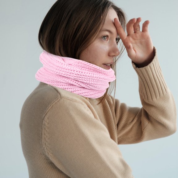 MOKKHNB Woven Scarf Pink Winter Neck Scarf Thick and Soft for Cold Weather