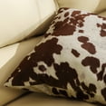 thumbnail image 4 of Weston Home 18.0" x 18.0" Brown Polyester Throw Pillow , cover closure: hidden zipper closure, edging: knife edge, set includes: two (2) throw pillows, pattern: cow hide, cover: 100-percent poly, color options: soft white, brown, cover is removable, pillow shape: square, dimensions: 18 inches wide x 18 inches long ( 2 Count), 4 of 5
