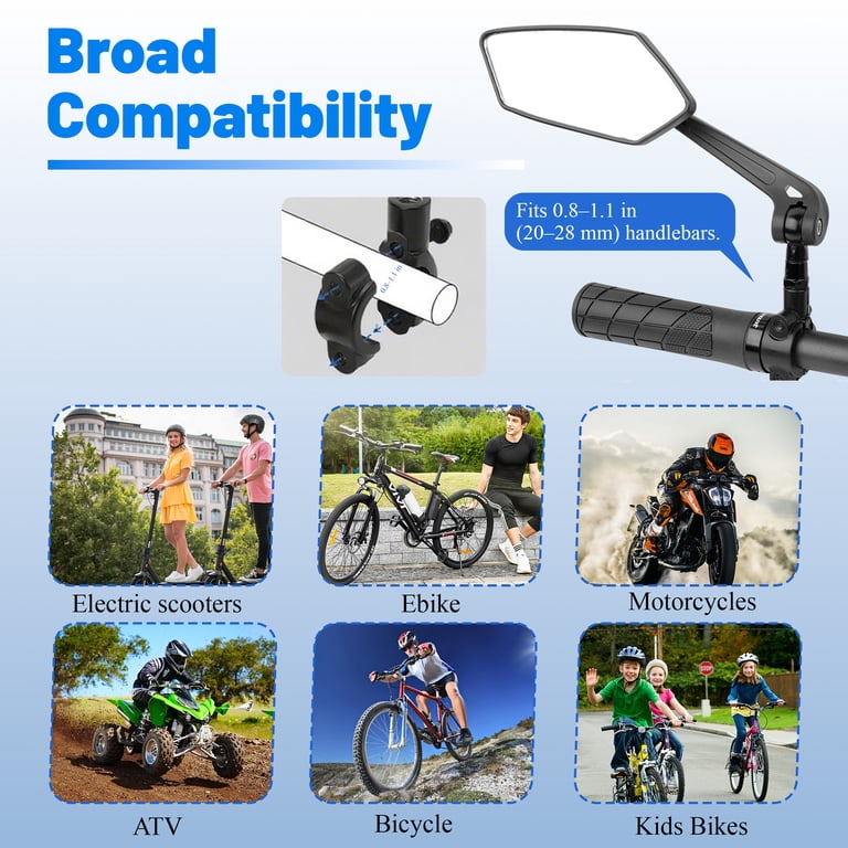Cyrico Bike Mirror, 2-Pack HD Wide-Angle 360-Degree Adjustable photo 7