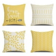 thumbnail image 1 of Decorative Throw Pillow Covers for Couch, Boho Pillow Covers 18x18" Set of 4, Modern Farmhouse Pillow Covers for Living Room, Bed, Boho Decor, Boho Throw Pillows, Faux Leather Pillow Covers,Yellow, 1 of 6