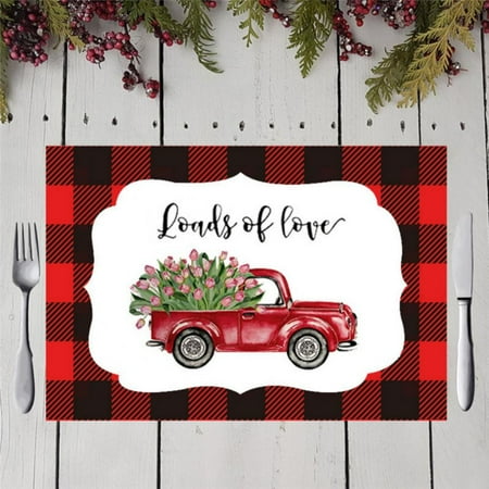 

Pretty Comy Valentines Day Placemat Heat Insulation No Fading for Dining Table