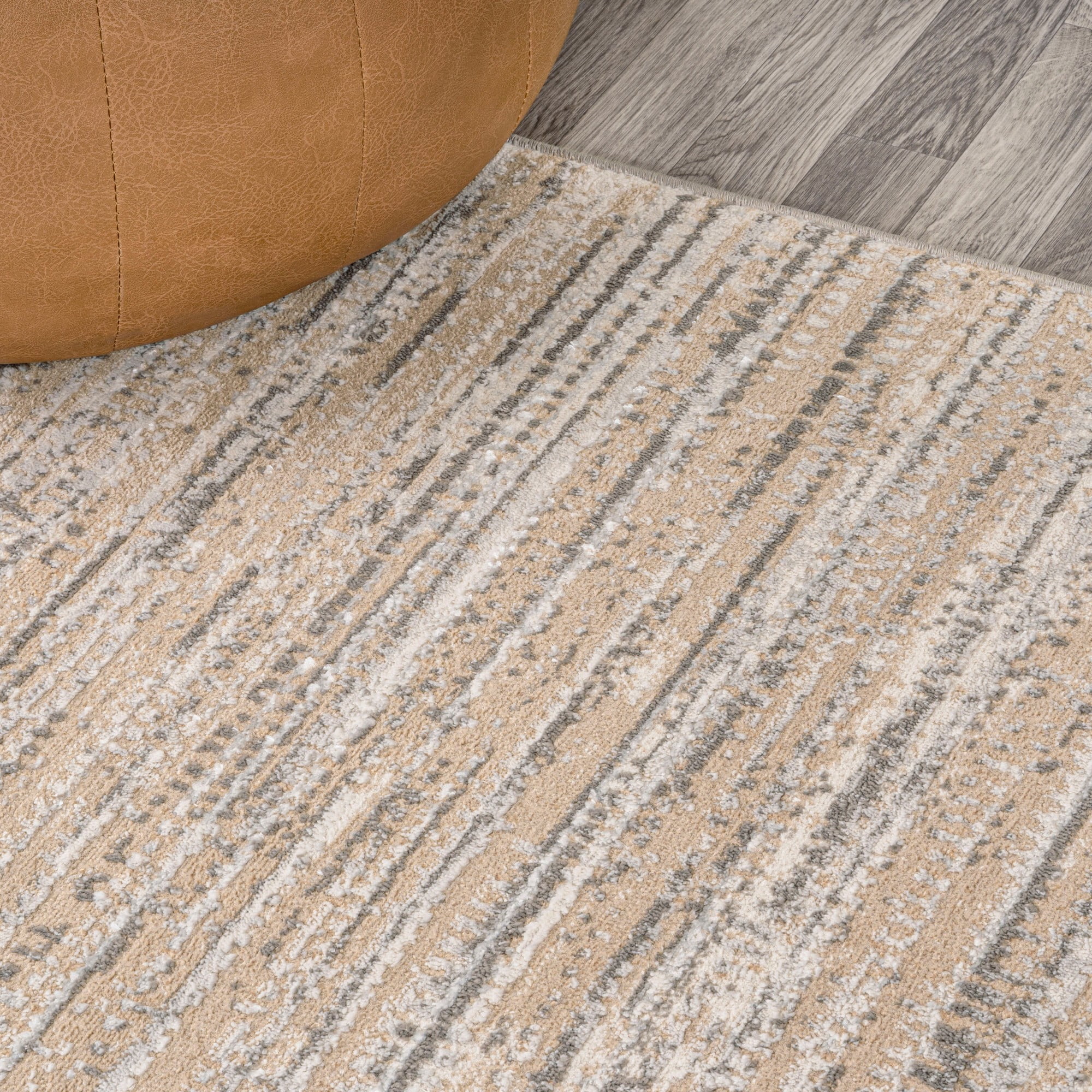 JONATHAN Y SILK ORCHID 8 x 10 Area Rug, Loom Strie - Beige/Gray, SOR200D-8