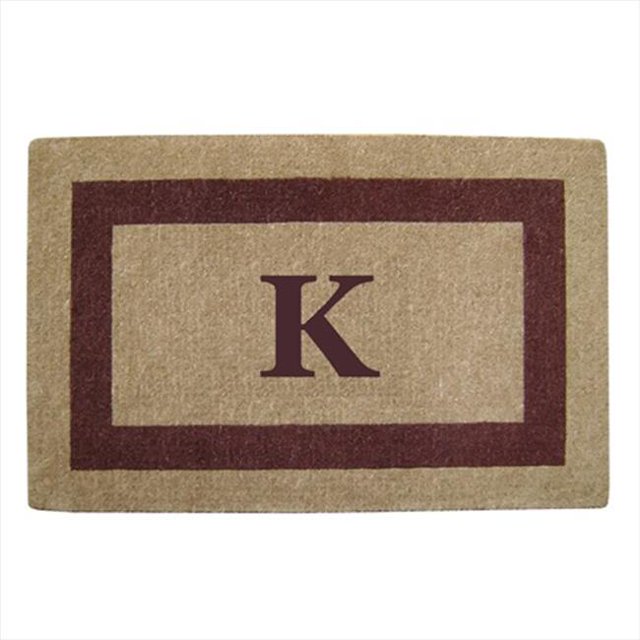 Nedia Home 02083K Single Picture - Brown Frame 30 x 48 In. Heavy Duty Coir Doormat - Monogrammed K