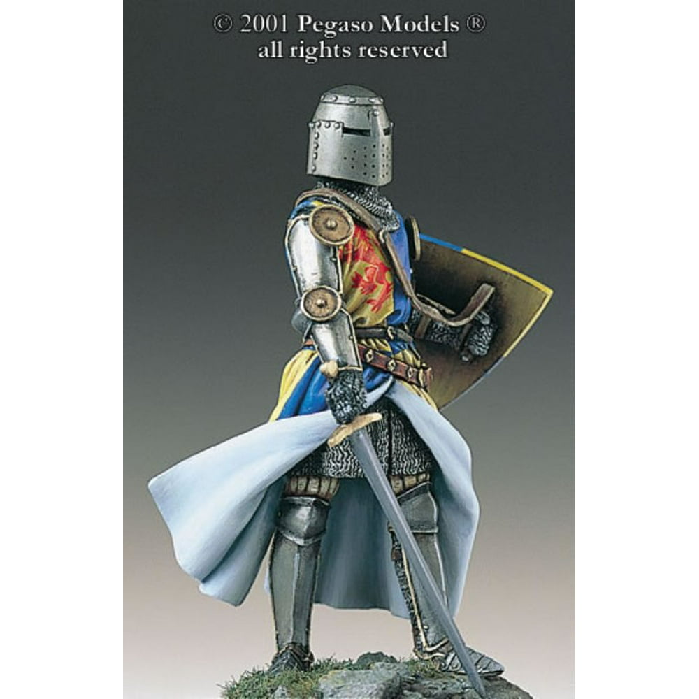 Pegaso Models 54mm English Knight XIV c. White Metal Figure Model Kit