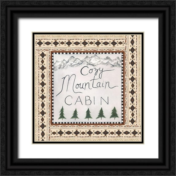 Shamp, Cindy 26x26 Black Ornate Wood Framed with Double Matting Museum Art Print Titled - Cozy Tribal