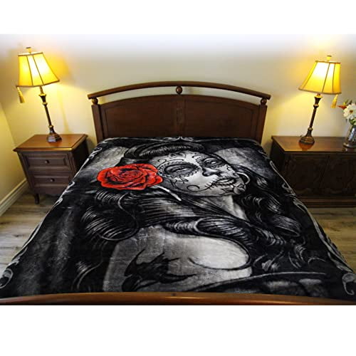 Plush Throw Blanket  Jaded  Queen Bed 79"x 95"  Special Edition Faux Fur Blanket for BedsSofaCouchPicnicCamping