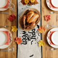 thumbnail image 5 of Halloween Table Runner - 120 Inch Long Fall Spooky Wizard Pumpkin Bats Flower Retro Beige Cotton and Linen Blended Dress Scarves Farmhouse Table Runner for Kitchen Dining, Coffee Table, 13" x 120", 5 of 8
