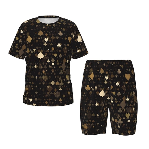 Balery Casino Conjunto de Pijama Infantil de Manga Corta con Estampado – Ropa de Dormir de Algodón Suave-Medium