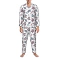 thumbnail image 3 of Salouo Tribal Style Turtle Print Button-Front Long Sleeve Pajama Set for Men, Soft 2Pjs Men's Long Sleeve Sleepwear-Large, 3 of 7