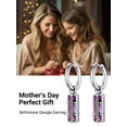 thumbnail image 4 of PROSTEEL Pendientes colgantes Huggie Pendientes de aro colgantes Pendientes de acero inoxidable para mujeres Niñas Junio Alejandrita Cristal Joyería Madre Regalo de cumpleaños para mamá Esposa, 4 of 8