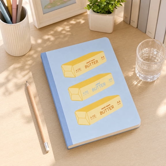 Butter Sticks Pattern Notebook, 200 Pages, 8x10 Inch Softcover Journal for Daily Writing & Creative Notes
