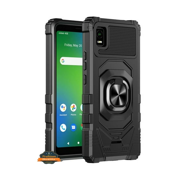 For Cricket Magic 5G / AT&T Propel 5G Hybrid Magnetic Car Mount Ring Kickstand Stand Holder Armor Protective [Military Grade] Phone Case Cover by Xpression - Black