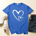 thumbnail image 2 of Erwazi Women's Valentine's Day T-Shirt Heart Print Crew Neck Short Sleeve Casual Summer Top, 2 of 7