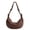 brown, variant on Vintage PU Dumpling Bag for Women, Metal Chain Strap, Zipper Closure & Large Capacity, Shoulder Handheld Underarm Commuter Bag (14.2" x 7.5" x 2.8", 0.93 lb)