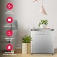 thumbnail image 3 of 1.6 Cu Ft Retro Compact Refrigerator, Platinum Mini Fridge with Chrome Trim for Bedroom, Dorm, Office, Apartment, 3 of 10