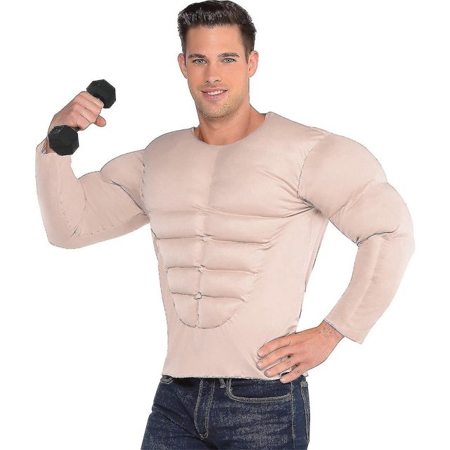 Disfraz de culturista para hombres adultos, disfraz de camisa muscular, disfraz de Halloween para adultos
