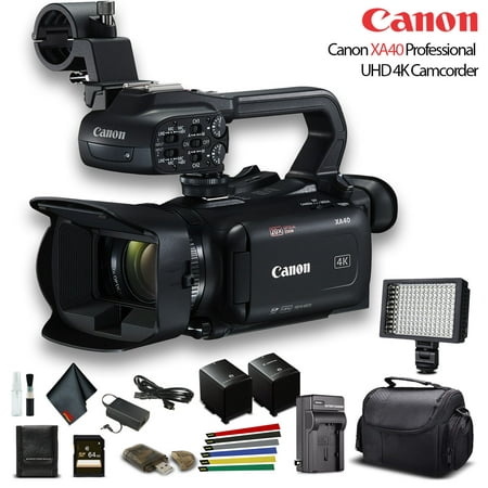 Canon XA40 Professional UHD 4K Camcorder W/ Extra Battery - Base Bundle