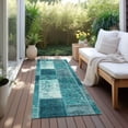 thumbnail image 6 of Addison Rugs Chantille Indoor/Outdoor Traditional Patchwork Teal Washable Runner Rug, 2'3" x 7'6", 6 of 6