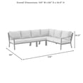 thumbnail image 4 of Crosley Furniture Clark 4-Piece Fabric Outdoor Sofa Set in Taupe/Matte Black, 4 of 16