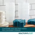 thumbnail image 4 of Juego de recipientes de almacenamiento de alimentos Rachael Ray, 20 piezas, transparente/verde azulado, 4 of 9