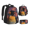 thumbnail image 2 of Naloa Abstract Pattern Penguin Print Large Capacity Backpack Lunch Bag Pencil Case Combination 3 Piece Set for Student, 2 of 8