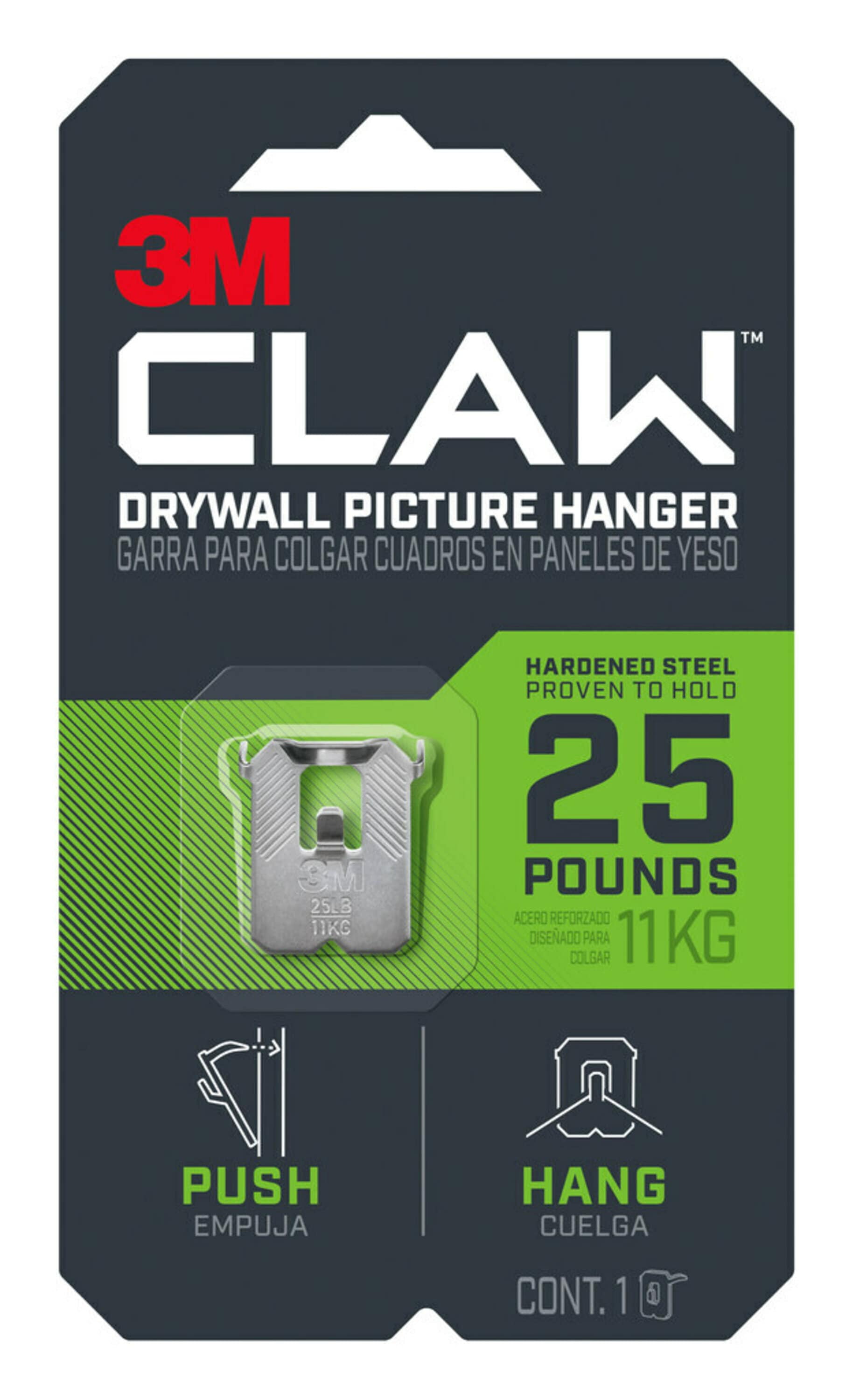 3M CLAW™ Drywall Picture Hanger, holds 25 lbs, 1 Hanger/Pack Walmart