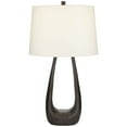 thumbnail image 2 of Possini Euro Design Woodwork 30" Tall Open Base Large Mid Century Modern End Table Lamp Black Finish Finish Single Living Room, 2 of 9