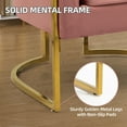 thumbnail image 4 of Velvet Accent Barrel Chairs, Modern Arm Club Chair with Pillow for Living Room / Bedroom / Guest Reception, Channel Tufted, Gold Finish Base, Pink, 4 of 6