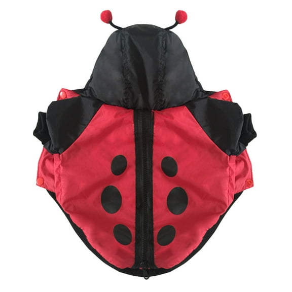 NICEXMAS 1Pc Durable Black Pet Ladybird Coat with Neat Stitching for Dog Cat Daily Wear