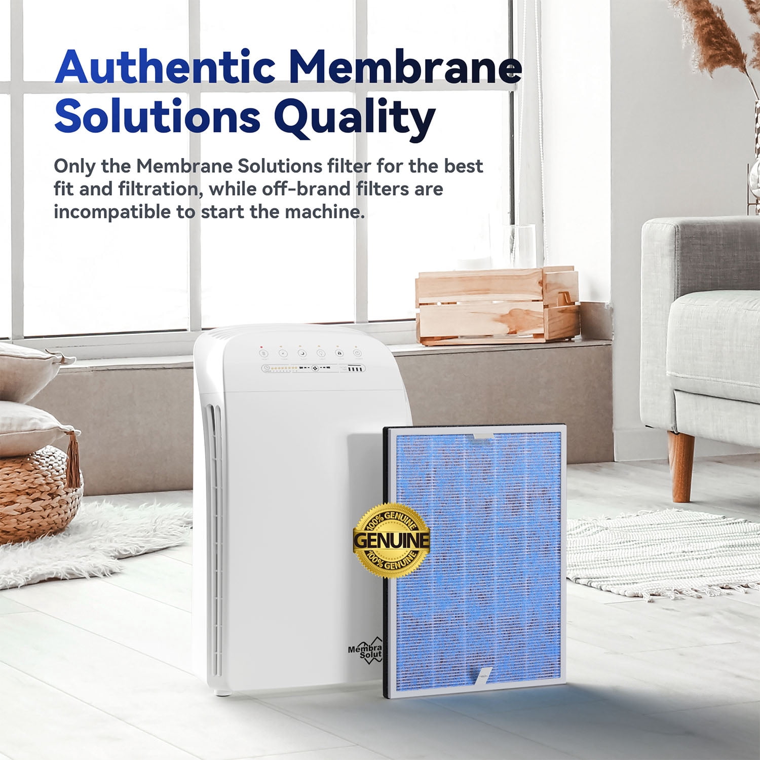 Membrane Solutions Genuine MSA3 Replacement Filter, Technology 3-in-1 HEPA Filter for MSA3S MSA3W Air Purifier, Pack of 4