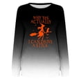 thumbnail image 4 of WREESH Halloween Sweatshirts Women Casual Full Sleeve Round Neck Tops Loose Blouse Print Graphic Sweatshirt Black, 4 of 5