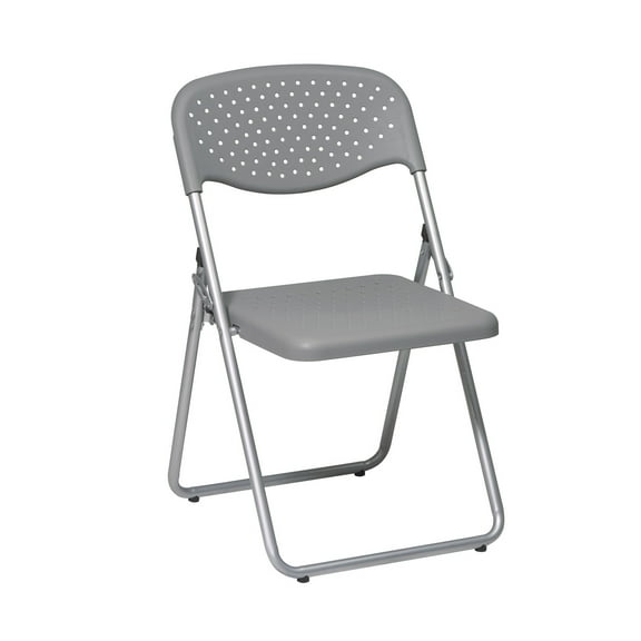 Office Star Set of 4 Plastic Folding Chair in Gray