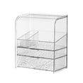 thumbnail image 4 of Organizador de maquillaje, caja de almacenamiento de maquillaje, fácil de montar, caja organizadora de cosméticos con tapa, cajones para lápiz labial, con soporte para lápiz labial, 4 of 8