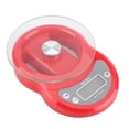 thumbnail image 4 of Balanza de cocina electrónica digital precisa de 5 kg/1 g, bandeja de vidrio para pesar alimentos y hornear (rojo), 4 of 8