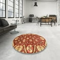 thumbnail image 3 of Ahgly Company Indoor Round Abstract Red Abstract Area Rugs, 6' Round, 3 of 6