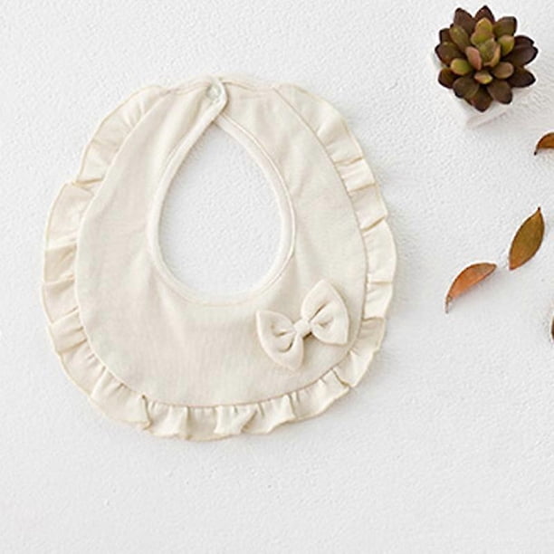 Baby Bibs Gentle Soft Double Layer Cotton Baby Newborn Infant Bibs for Unisex Boys Girls for Teething Drooling White