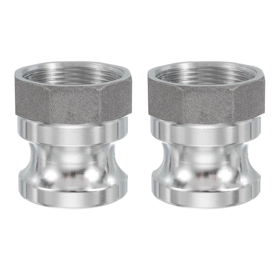 Uxcell 2 Pack 1.5" Aluminum Cam Lock Fittings - Male Adapter x Female NPT Thread, Quick Disconnect Coupling Cam Lock Hose Fitting, Corrosion Resistant (Part A Cam Groove Type)