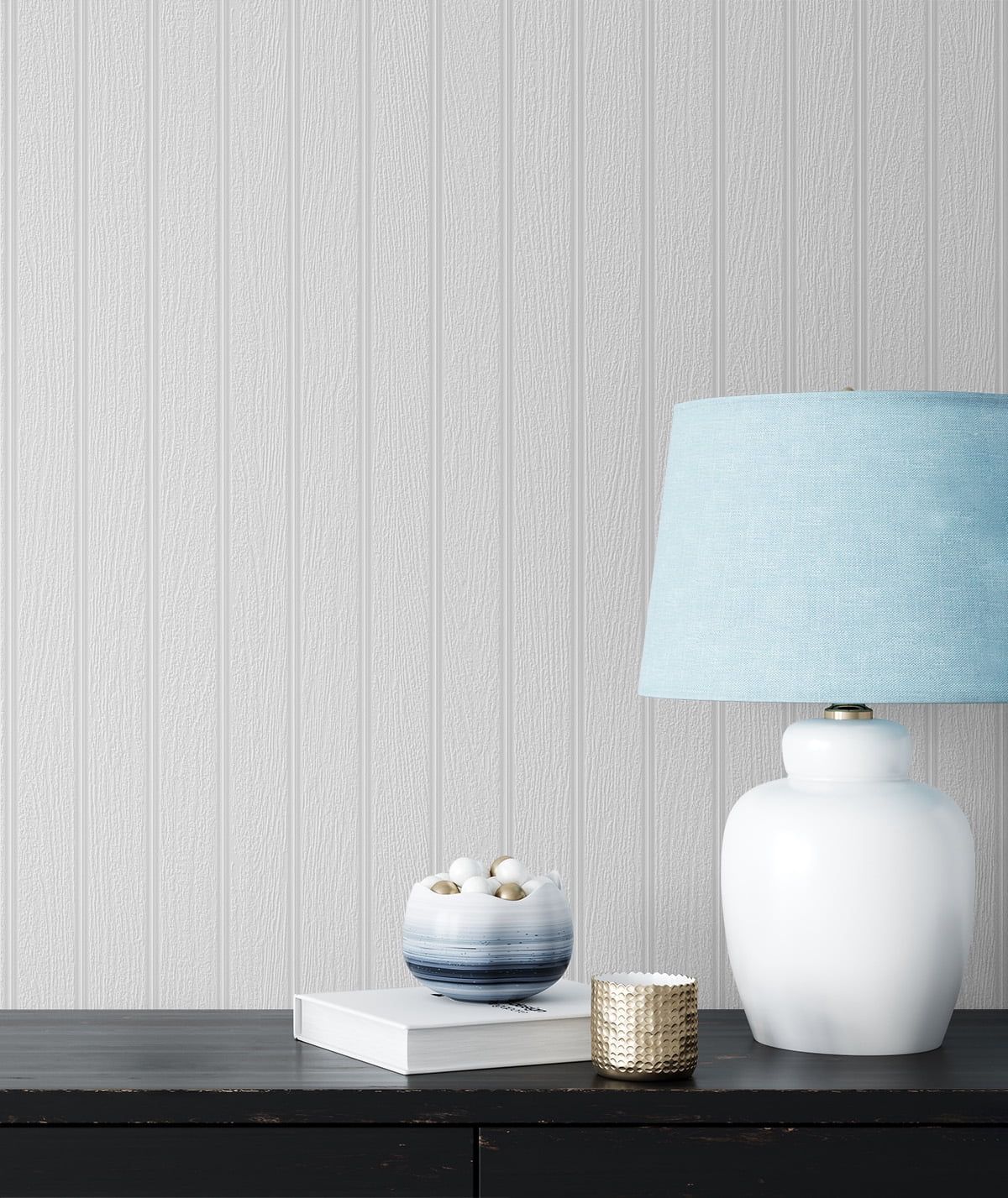 NextWall Faux Beadboard Paintable Peel and Stick Wallpaper