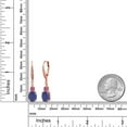 thumbnail image 2 of Gem Stone King 18K Rose Gold Plated Silver Blue Lapis and Pink Moissanite Dangle Earrings for Women with Lab Grown Diamond (4.49 Cttw, Oval 9X7MM), 2 of 3