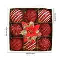 thumbnail image 3 of cpengpj 9Pcs Christmas Ornaments Set with Flower, Plastic Hanging Light-Up Balls, Multi-Color Textured Designs for Holiday Tree Decorations, 3 of 6