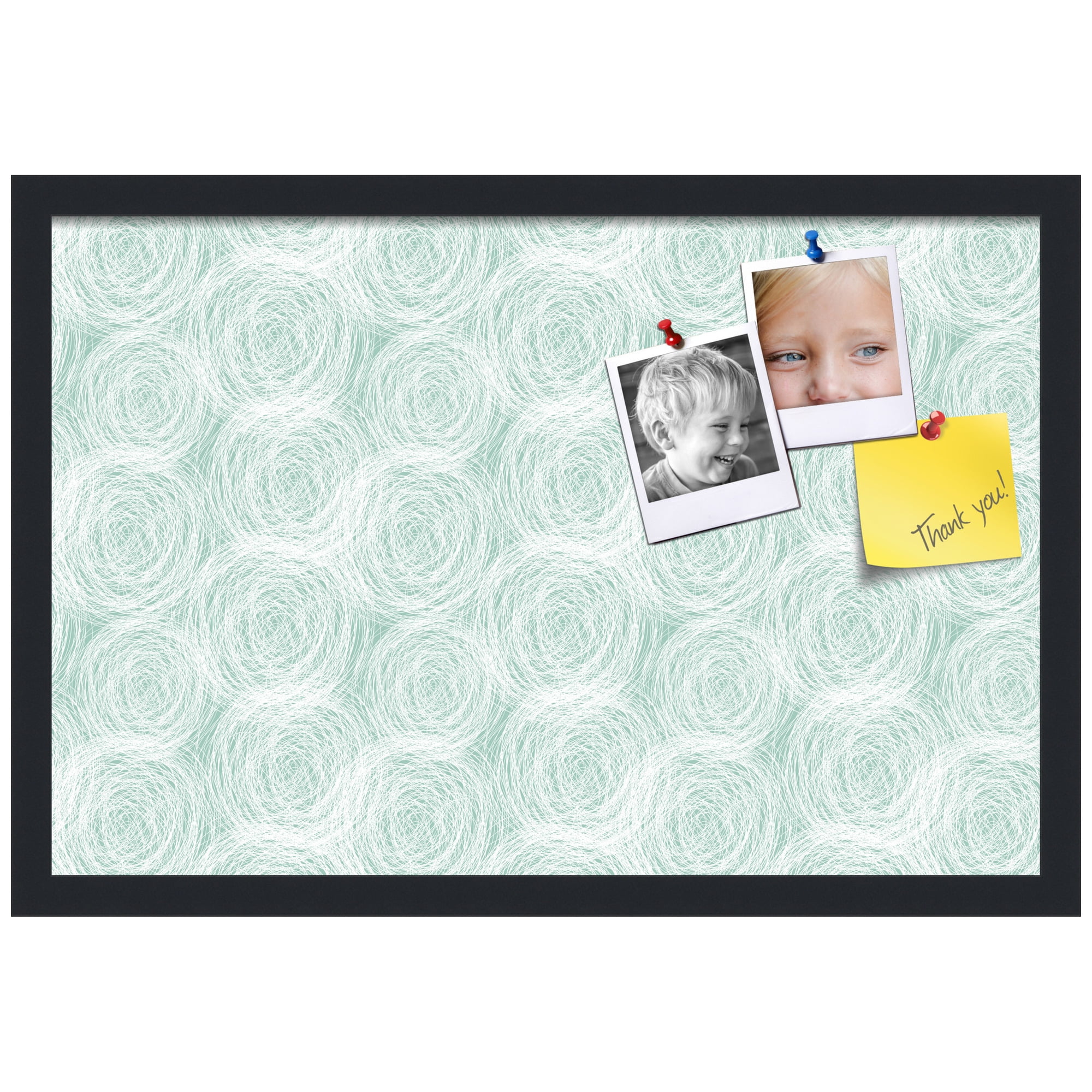 PinPix ArtToFrames 22x14 Custom Cork Bulletin Board    Poster Board Has a Fabric Style Canvas Finish, Framed in Satin Black (PinPix-1926)