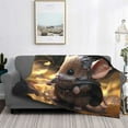 thumbnail image 2 of Uemuo Cute Big-Eared Mouse Printed Throw Blanket for Couch, Fluffy Fuzzy Blankets for Bed, Sofa, Cozy Flannel Faux Fur Blanket-40"x30", 2 of 6